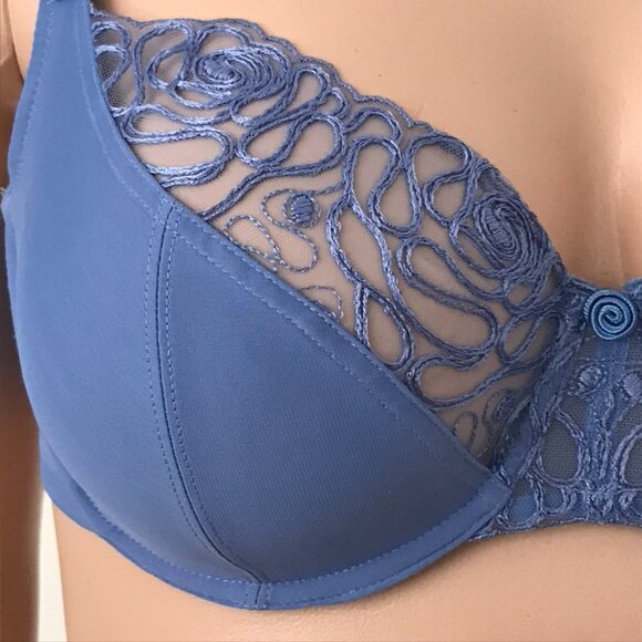 Panache Harmony Balconette Bra – Cornflower Blue Lace – UK 38GG / US 38J - Picture 5 of 16